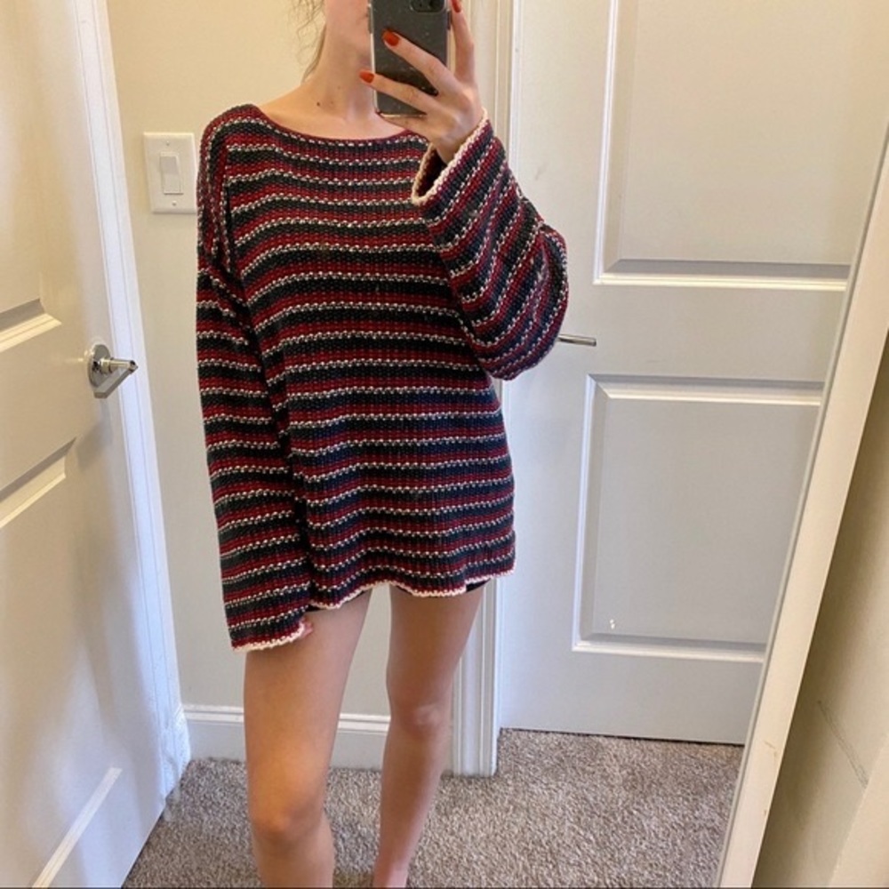 💎RARE💎Vintage 90’s Express Tricot Striped Knit Sweater, Size Medium
